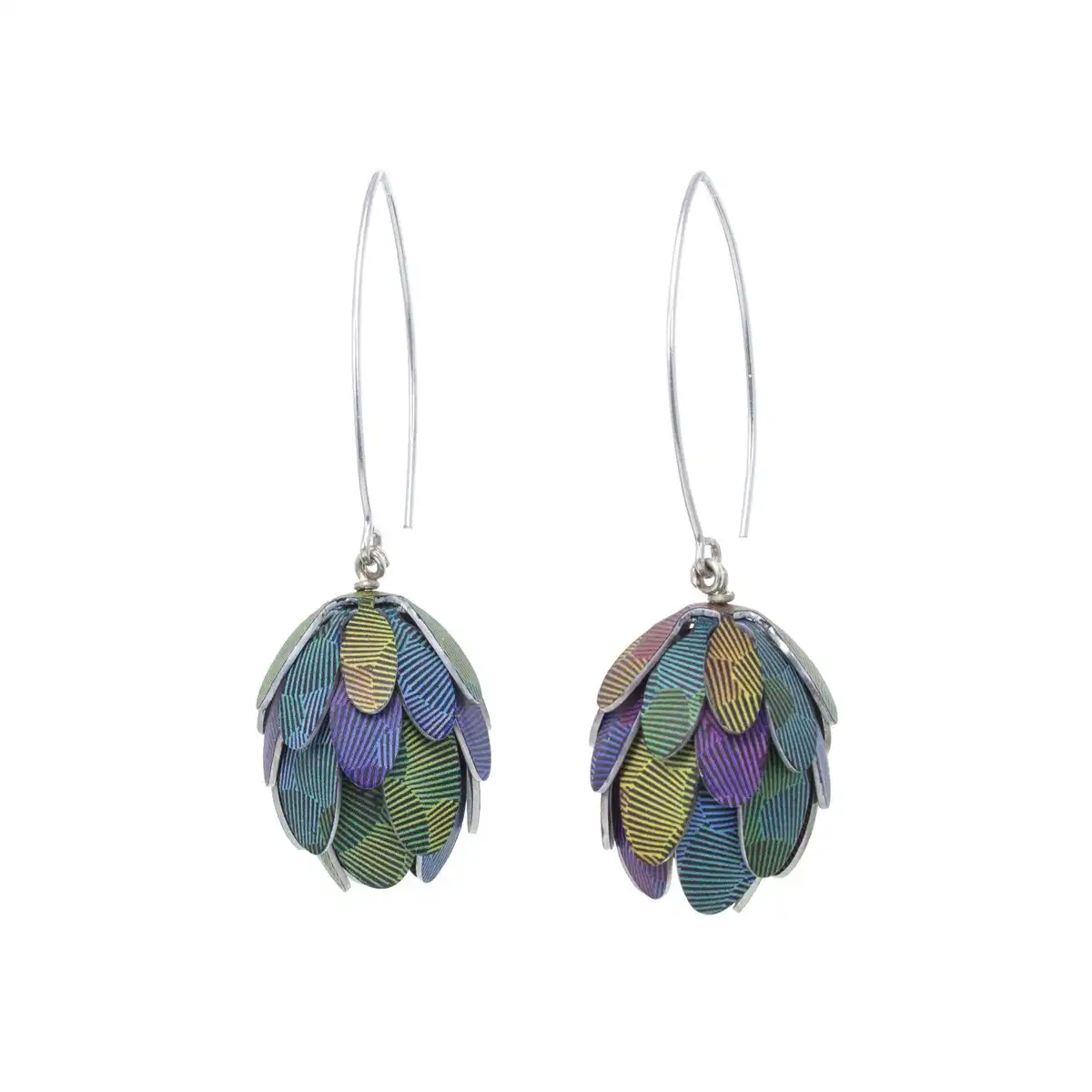 ARETES COLIBRI EN FLOR COLORES - GRANDES